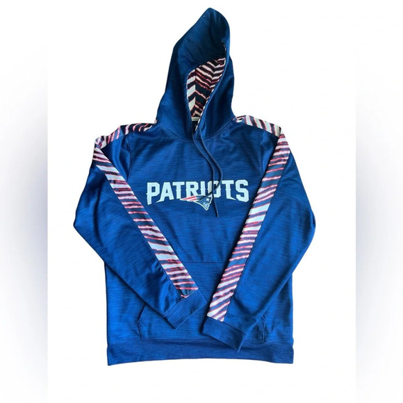 Zubaz NFL New England Patriots Pullover Hoodie Zebra Print Men’s Size M - Picture 1 of 4